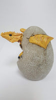 PTC 4.75 Inch Yellow Dragon Hatchling in Egg Casing Statue Figurine