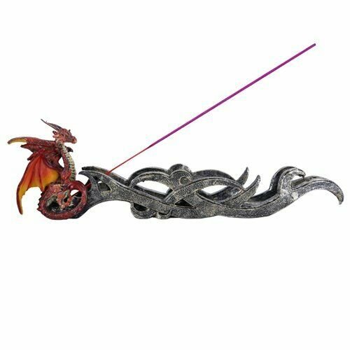 Small Winged Red Dragon Incense Burner
