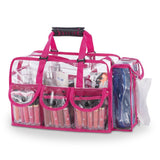 KIOTA Makeup Artist Storage Bag, Clear Cosmetic Bag with Side Pockets and Shoulder Strap, Ergonomic Handle, ON THE GO Series