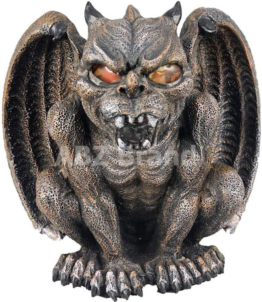 ABZ Brand Guardian Vampire Winged Red Eye Standing Gargoyle Candle Holder Statue Figurine Gothic Myth Fantasy Sculpture Decor