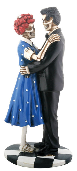 50'S Skeleton Couple Dancing In Love Firgurine