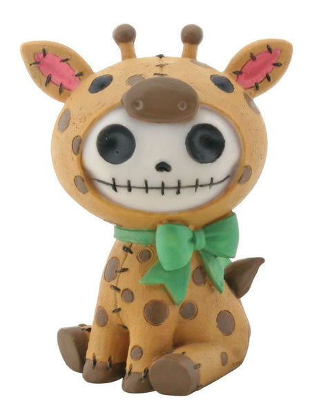SUMMIT COLLECTION Furrybones Giraffe Kirin Signature Skeleton in Giraffe Costume Wearing Green Bow