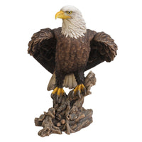 Amazing GiftImpact 17.5 inches Large American Bald Sea White-Tailed Eagle Stand on Wood Figurine Statue