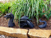 Emerging Dragon Lawn Grass Statue Medieval Stone Color