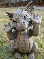 Garden Dragon Taunting Dragon Garden Display Decorative Accent Sculpture Stone F