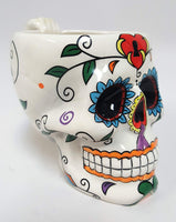 Pacific Giftware White Tribal Day of The Dead Love Lock Sugar Skull Ceramic Drink Coffee Mug Cup