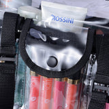 KIOTA Makeup Artist Storage Bag, Clear Cosmetic Bag with Side Pockets and Shoulder Strap, Ergonomic Handle, ON THE GO Series