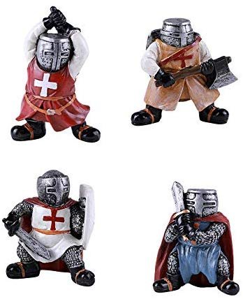 Medieval Times Small Crusades Knight Resin Figurines Set of 4