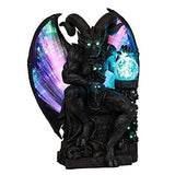ABZ Brand Horned Devil Winged Gargoyle Crystal Ball Fiber Optic Statue Figurine Sculpture