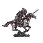 Pacific Giftware Native Indian Warrior on Horse Cold Cast Bronze Collectible Figurine