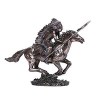 Pacific Giftware Native Indian Warrior on Horse Cold Cast Bronze Collectible Figurine