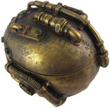 Steampunk Skull Ashtray Trinket Box with Lid Statue
