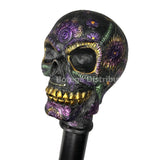 Day of Dead Día de Muertos Colorful Sugar Skull Head Decorative Walking Cane 36"