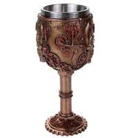 Pacific Giftware Steampunk Gear Head Skull Goblet Wine Chalice 7oz Wine Cup