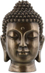 PTC 6.5 Inch Buddha Head Buddhist Religious Bronze Finish Statue Figurine