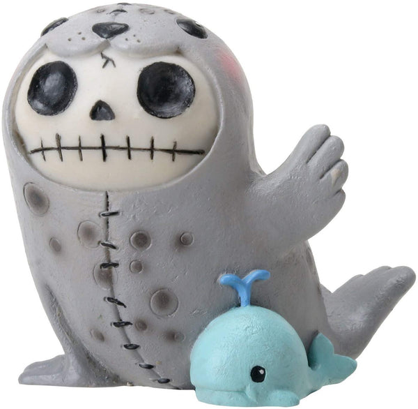 SUMMIT COLLECTION Furrybones Rollie Signature Skeleton in Seal Costume with Mini Whale Friend