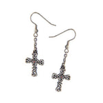 Celtic Vine Cross Lead Free Alloy Pewter Earrings