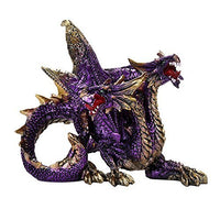 Pacific Giftware Medieval Fantasy Double Headed Ferocious Dragons Conquest Battle Imaginative Play Collectible Figurine Fantasy World Decor (Purple Gold)
