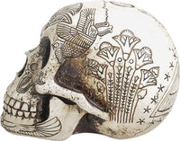 YTC Summit International Ancient Egypt Human Skull Etched with Egyptian Symbols Figurine Skeleton New