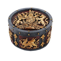 Pacific Giftware Medieval Times Heraldry Royal Coat of Arms Gold Accent Trinket Box Collectible