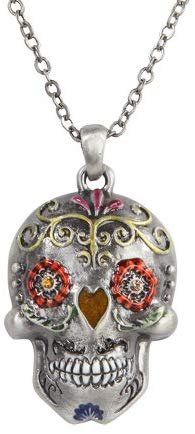 The Day of the Dead Flower Sugar Skulls Necklace Jewelry