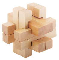 YTC Frank Lloyd Wright Square Hidden Rattle 3D Block Puzzle with Real Wood