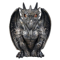 ABZ Brand Guardian Winged Red Eye Standing Dragon Gargoyle Candle Holder Statue Figurine Gothic Myth Fantasy Sculpture Decor