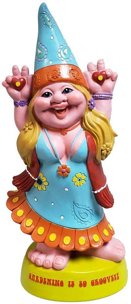 Hippie Lady Gnome Groovy Gardening Garden Gnome Statue 70's