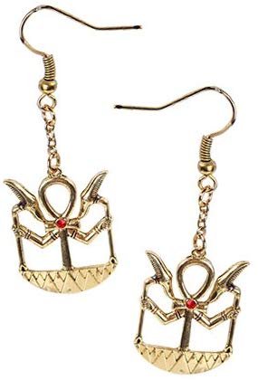 EGYPTIAN ANKH GOLDEN STUB EARRINGS PEWTER ALLOY
