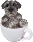 Pacific Giftware Mini Schnauzer Adorable Mini Teacup Pet Pals Puppy Collectible Figurine 3.25 Inches