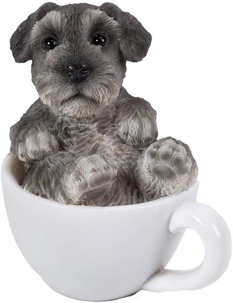 Pacific Giftware Mini Schnauzer Adorable Mini Teacup Pet Pals Puppy Collectible Figurine 3.25 Inches