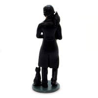 5.5 Inch Skeledgar Allan Poe Skeleton Figurine with Book, Black