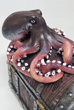 Decorative Davy Jones Locker Treasure Chest with Octopus Collectible Trinket Box 5 Inches W