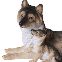 Pacific Giftware Grey Wolf with Pups Wildlife Collection Figurine Statue 9.5 inch Realistic Looking Collectible Home Decor Gift
