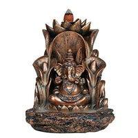 Pacific Giftware Ganesha Siting On Throne Backflow Incense Burner Home Decor