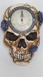 Skull Bone Wall Clock Time Waits For No Man Gothic Wall Art