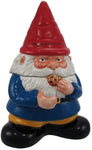 10 Inch Gnome Sweet Gnome Cookie Eating Ceramic Jar Figurine