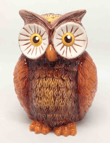 TROPICAL OWL MONEY BANK 6'H CERAMIC FIGURINE WORLD CUTEST SAVING