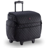 KIOTA Makeup Artist Case on Wheels, Soft Cosmetic Case with Trolley and Removable Storage Pockets for Beauty Products, Side Compartments with Zippers