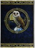 Artwork by Lisa Parker Spell Keeper Owl with Pentagram Pagen Embossed Journal By Lisa Parker