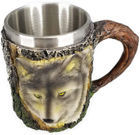 Pacific Giftware Wild Wolf Mug Stainless Steel Liner Collectible Tankard 13oz