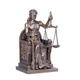 Seated Lady Justice Scales of Justice La Justicia Statue Lawyer Attorney Judge