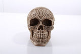 Celtic Owl Knotwork Human Skull Statue Pagan