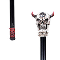 ABZ Brand Horned Devil Skull Star of David Decorative Walking Cane 36"
