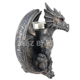 ABZ Brand Guardian Winged Red Eye Standing Dragon Gargoyle Candle Holder Statue Figurine Gothic Myth Fantasy Sculpture Decor