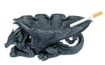 PTC 8.25 Inch Dragon Shaped Figurine Hand Painted Resin Ashtray, Blue