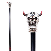 ABZ Brand Horned Devil Skull Star of David Decorative Walking Cane 36"
