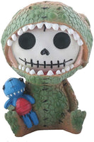 Furrybones Rex Signature Skeleton in Tyrannosaurus Rex Costume with Blue Dinosaur Doll