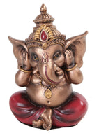 COLORFUL SEE HEAR SPEAK NO EVIL GANESHA EASTERN ENLIGHTENMENT LORD SCULPTURE