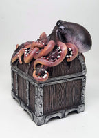 Decorative Davy Jones Locker Treasure Chest with Octopus Collectible Trinket Box 5 Inches W
